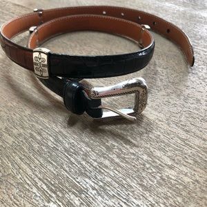 Brighton Leather 2-Tone Croc Belt  M/L